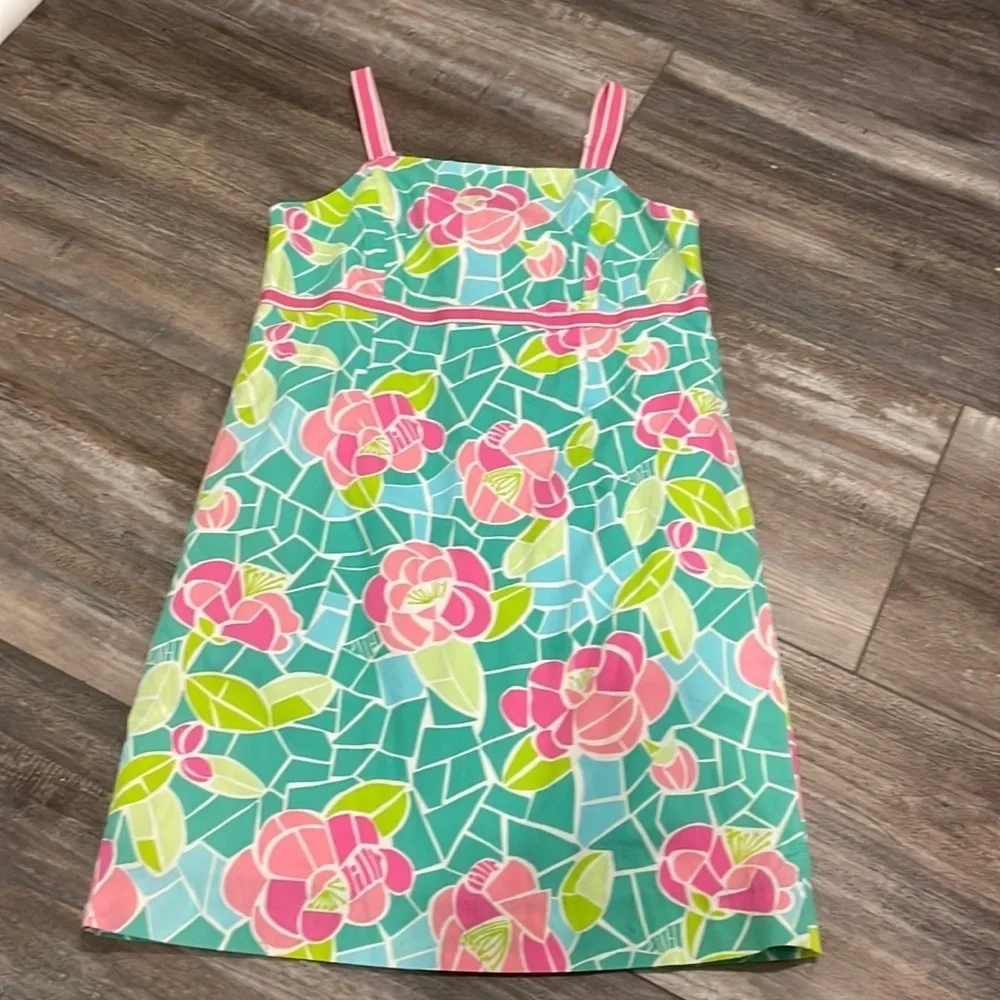 Lilly Pulitzer Floral Cote D’Azur Mosaic Stained Glass ROSES Dress
